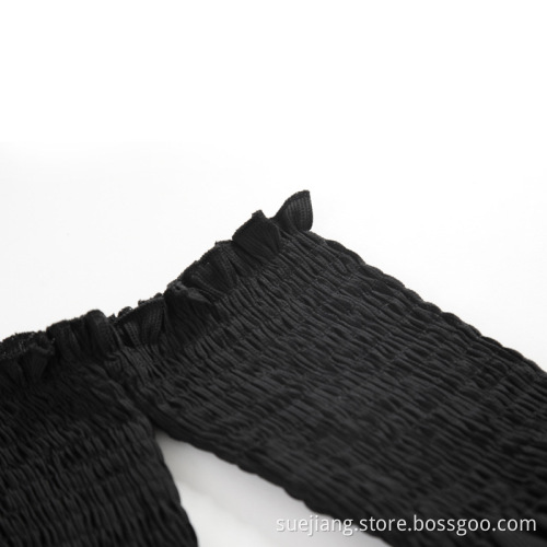 Losse off-shoulder vakantiedop met lange mouwen